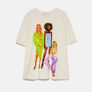 NWT Zara Girl Print Shirt